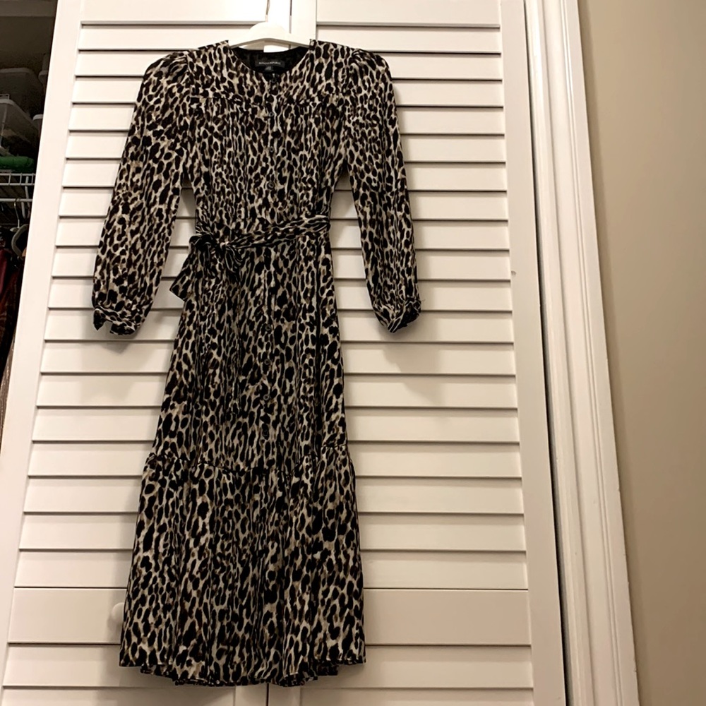 Leopard Print Midi Dress
